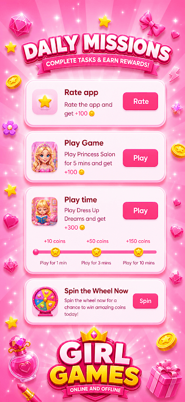 Girl Games - Offline Games screenshot 5