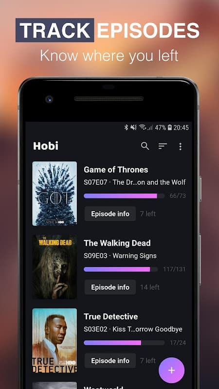 Hobi: TV Series Tracker, Trakt Client For TV Shows screenshot 2